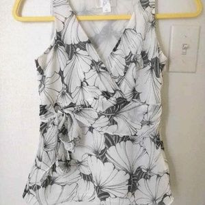 Ann Taylor Loft floral wrap top, size S